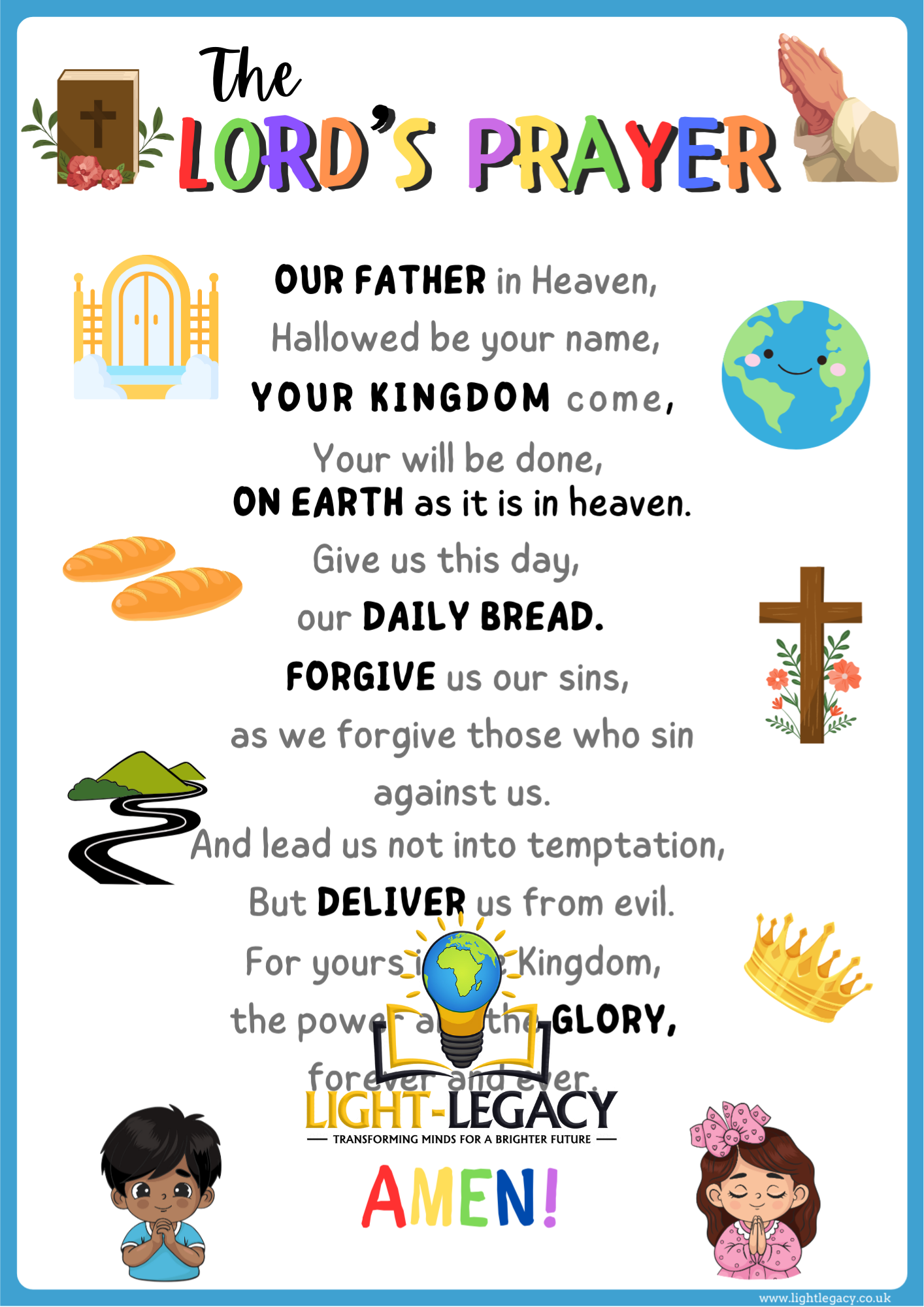 THE LORD'S PRAYER A3 POSTER