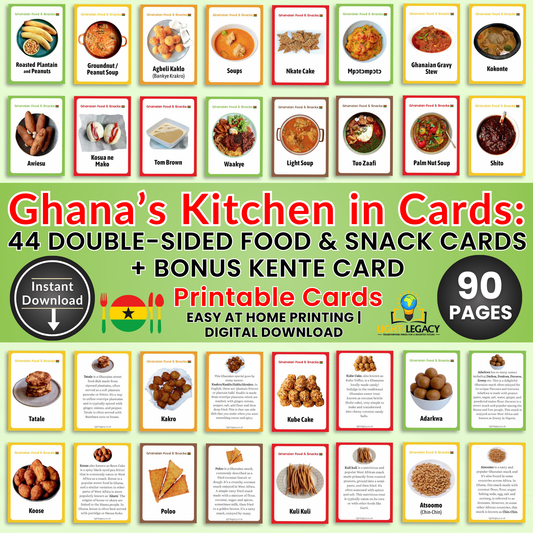 GHANAIAN FOOD & SNACKS FLASHCARDS | DIGITAL DOWNLOAD