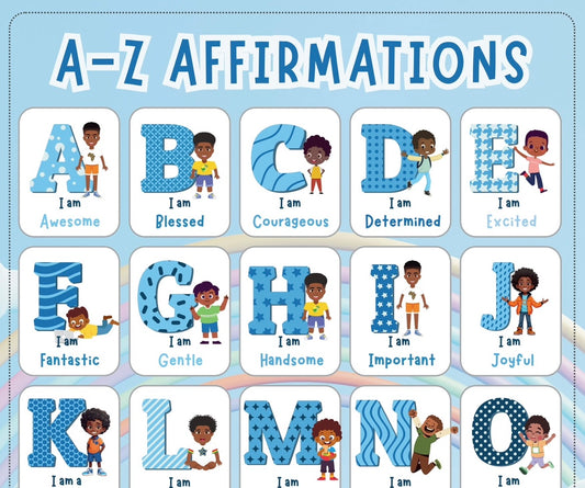 A-Z AFFIRMATIONS FOR KIDS (BOYS) DIGITAL DOWNLOAD