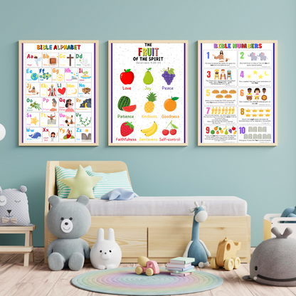 SET OF 5 BIBLE  POSTERS FOR KIDS